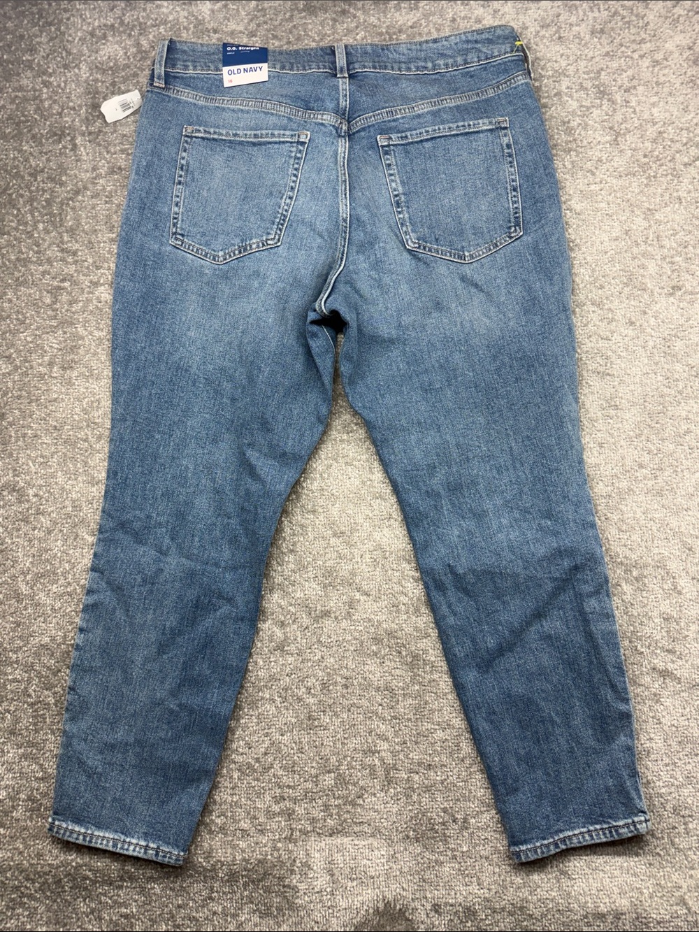 NWT Old Navy OG Straight Leg Blue Jeans Womens 16 High Rise - Picture 10 of 11
